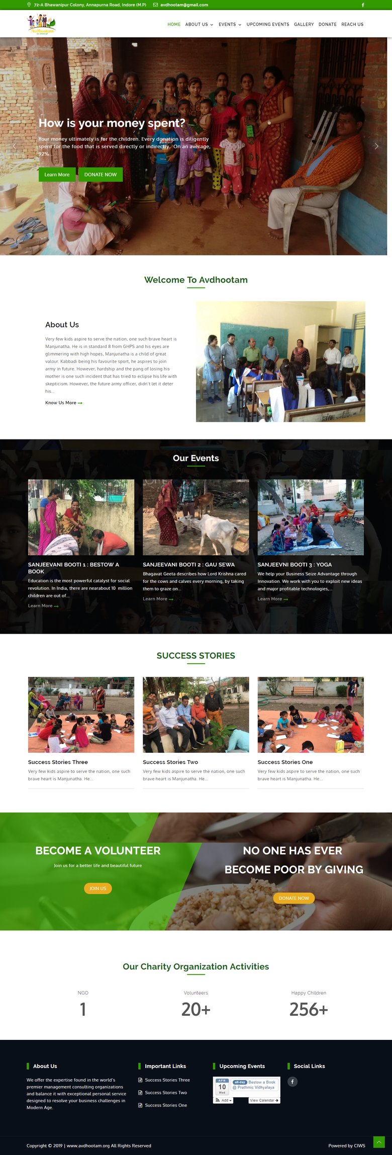 WEBSITE FOR A NGO