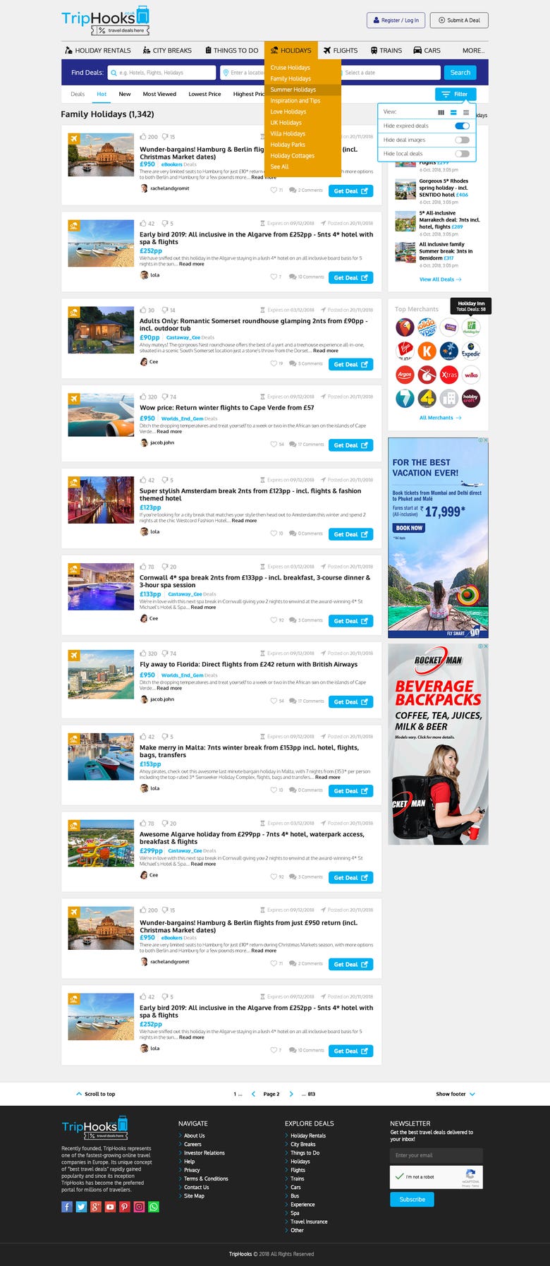 WordPress - Travel Deals Website