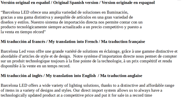From Spanish to English and French
