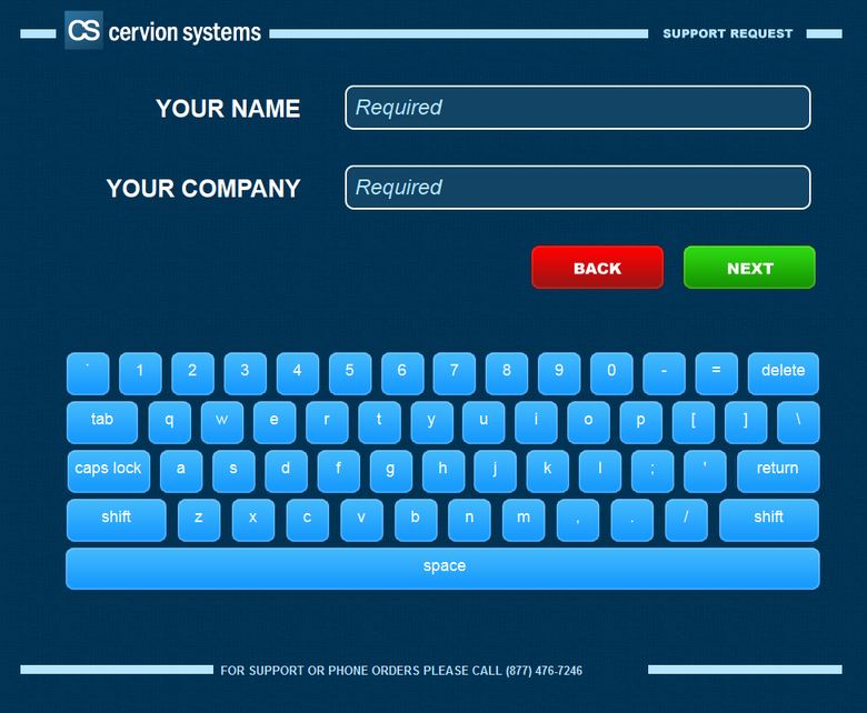 Custom suport form for touch screens.
