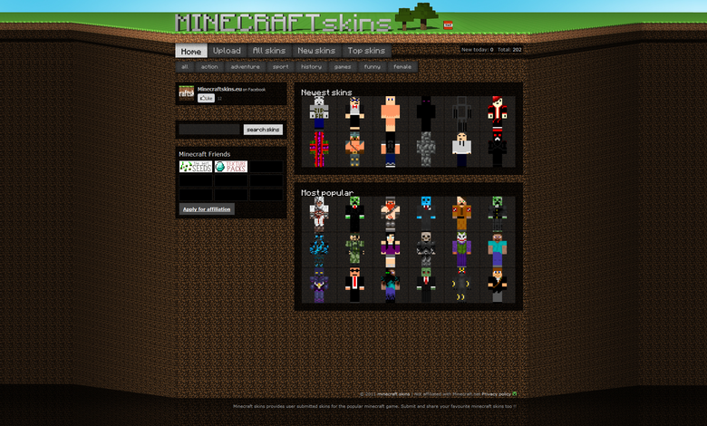 Minecraft skins site