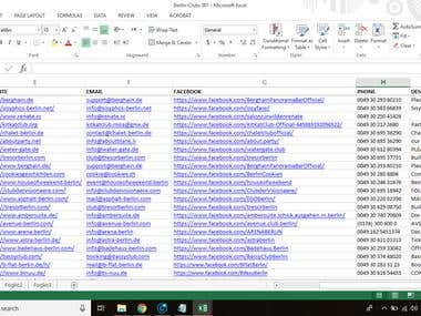 Search for data on the web and add it to excel