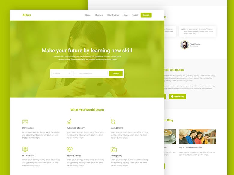 e Learning Website design