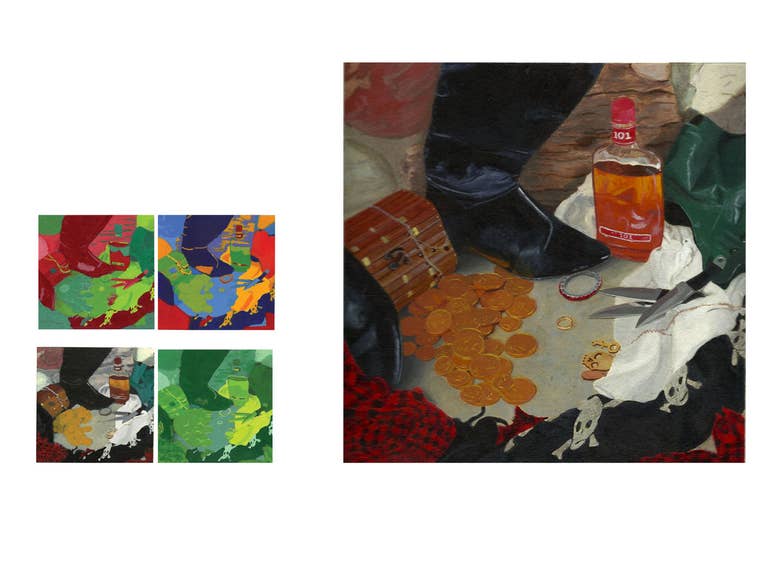 A Pirate&#039;s Life - Still life rendering in acrylic