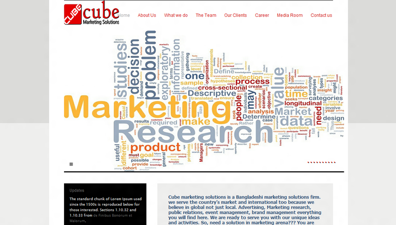 Marketing solution website for CubeBD.com
