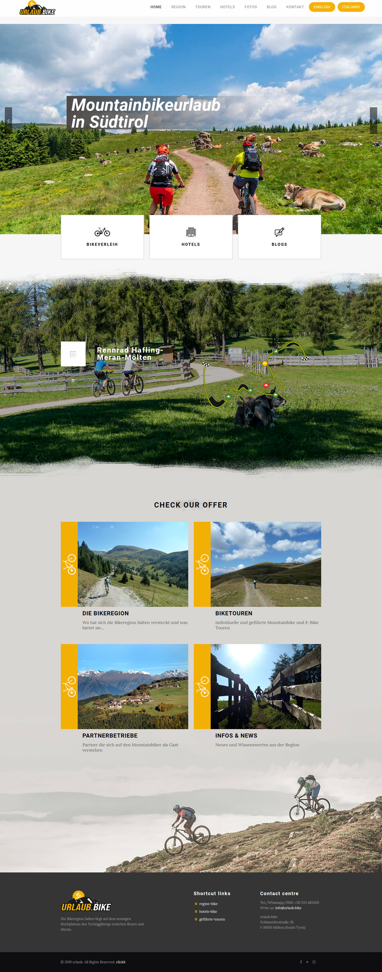 Bike Rental Website in "German language" for my Italy Client