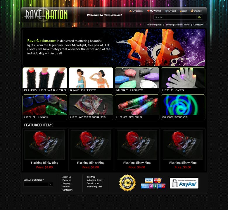 Rave Nation - eCommerce Website