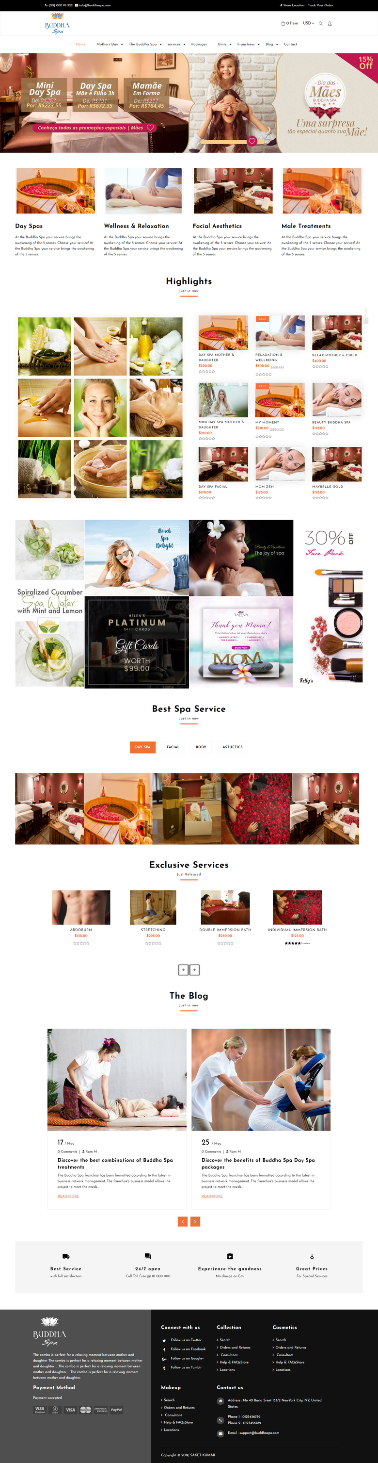 e-Commerce spa business website design