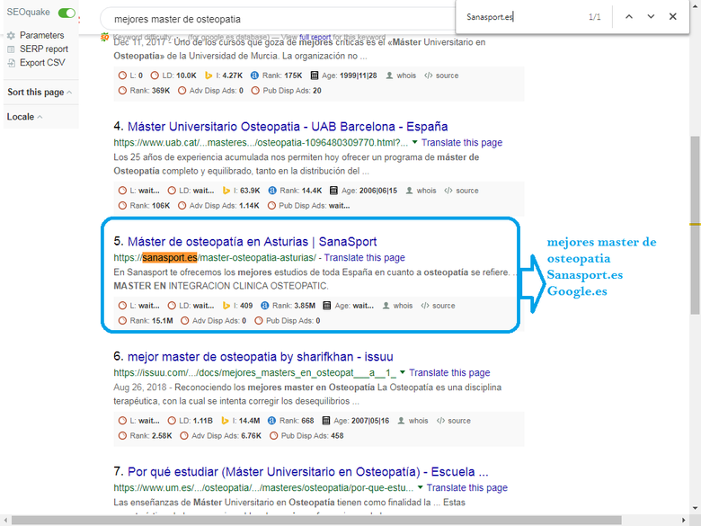 Top 10 Rank Google.es