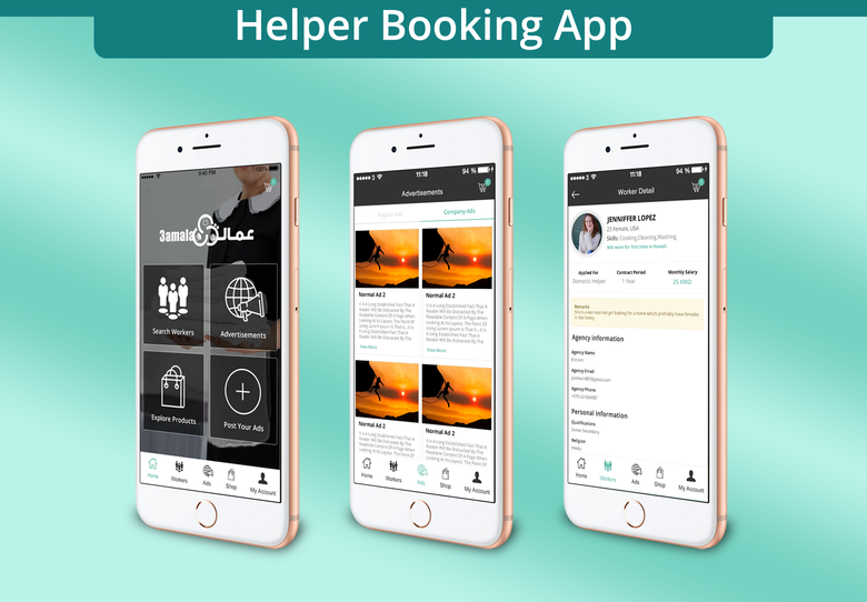 Helper/Servant Booking App