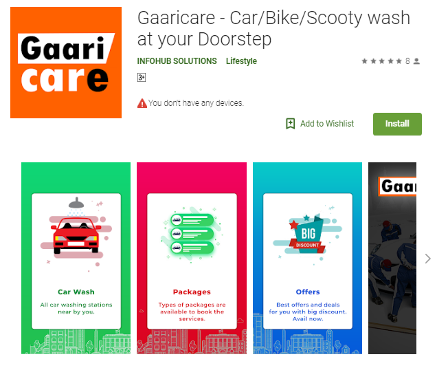 car / bike wash and service app