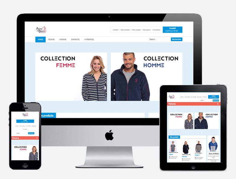 Prestashop e-commerce website.