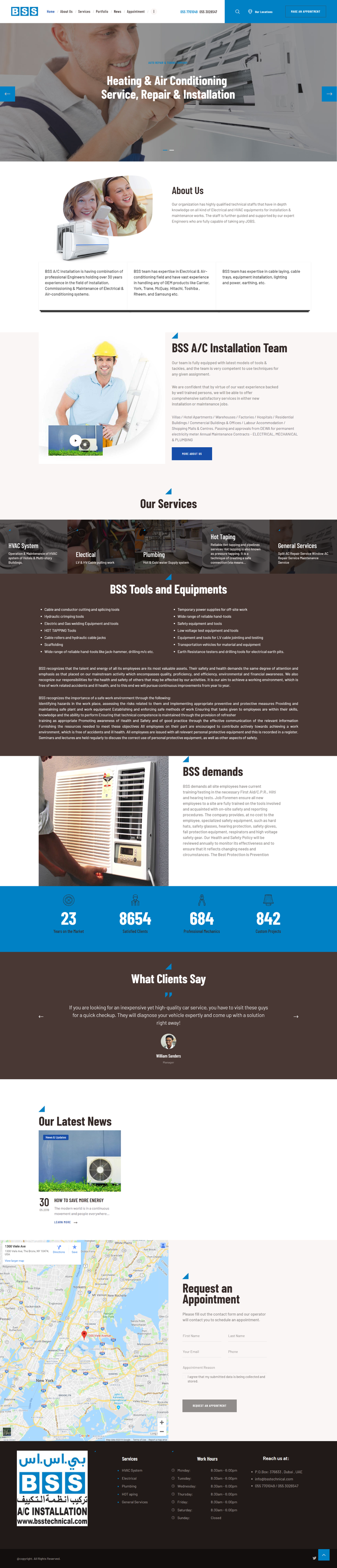 Website Design and Development of AC services