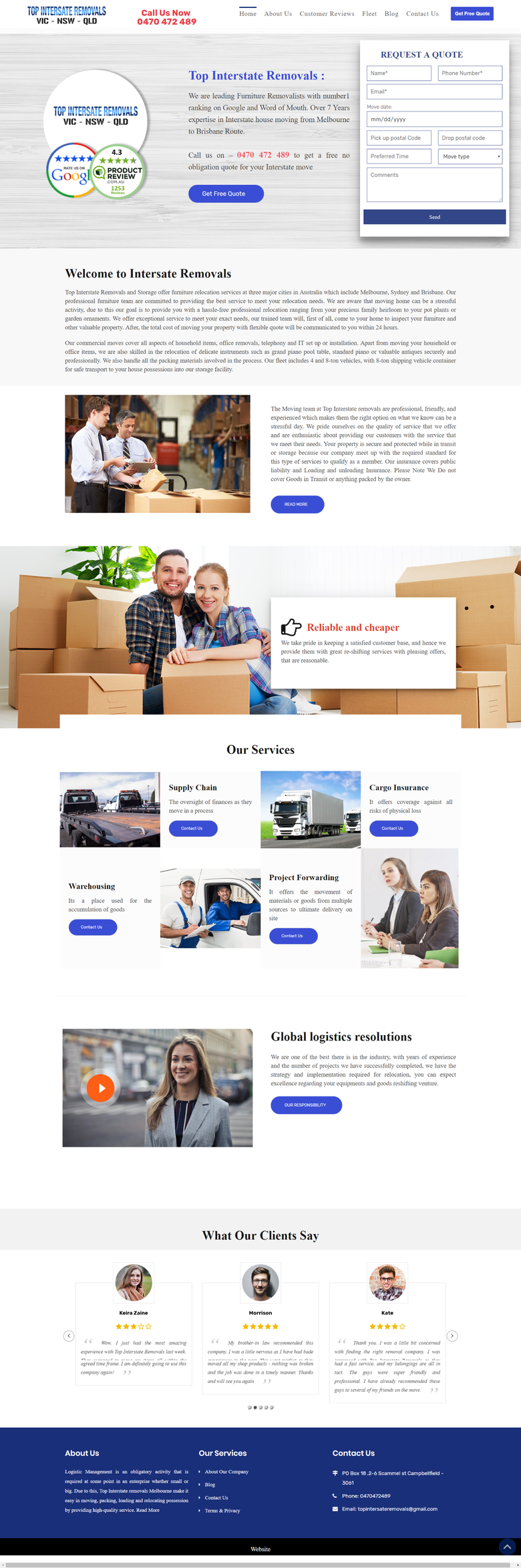 Logistic Services website
