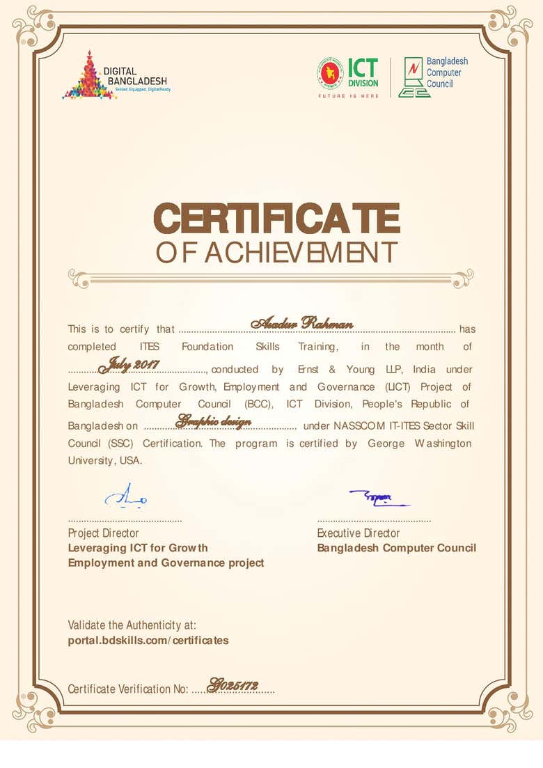 Certificate on ITES Foundation Skills Training