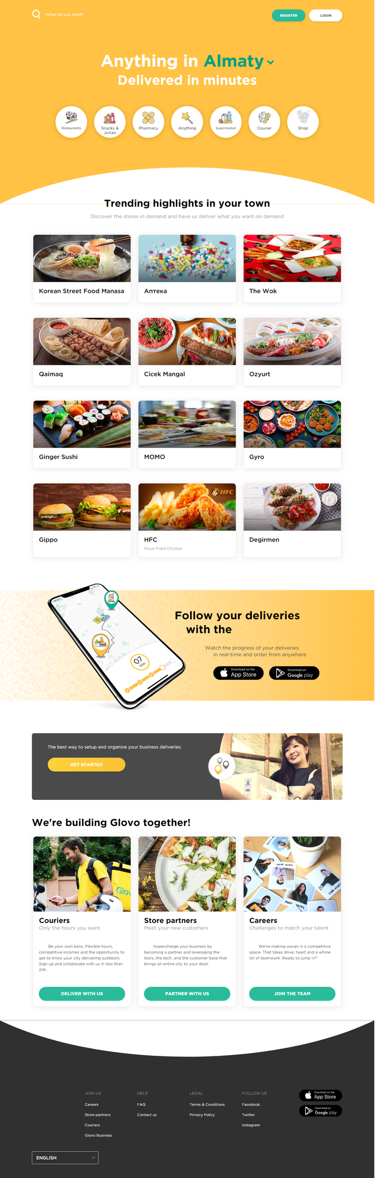 food app and website