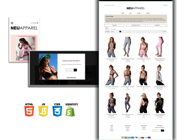 An apparel e-commerce website