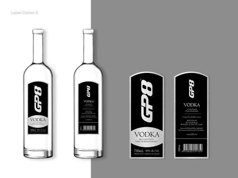 Label for Vodka and Gin Bottle