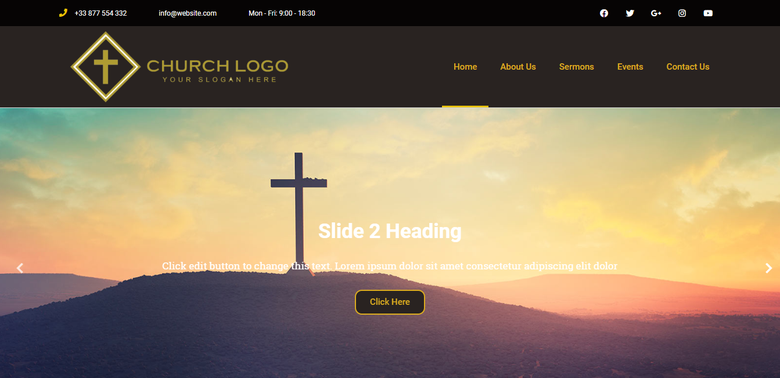 Church Website (Wordpress Elementor Page Builder)