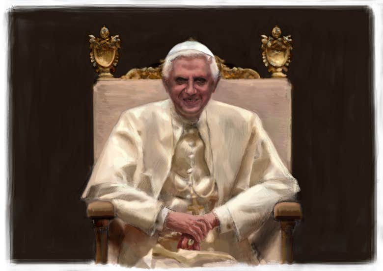 A portrait of the pope Benedict XVI