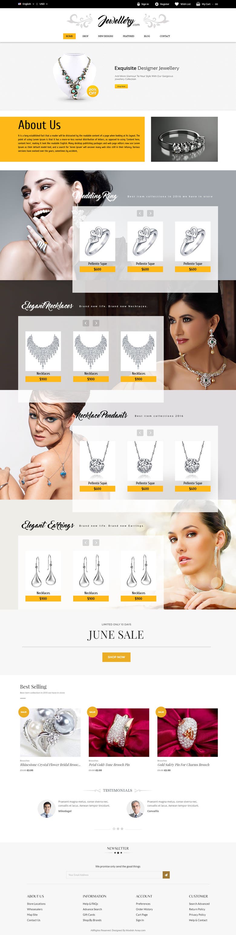 Jewellery Web Layout Design