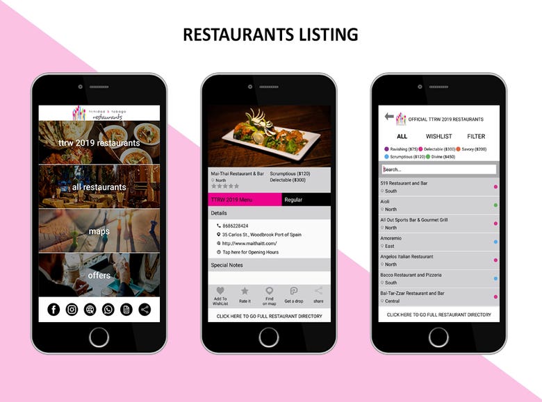 Restaurant listing app