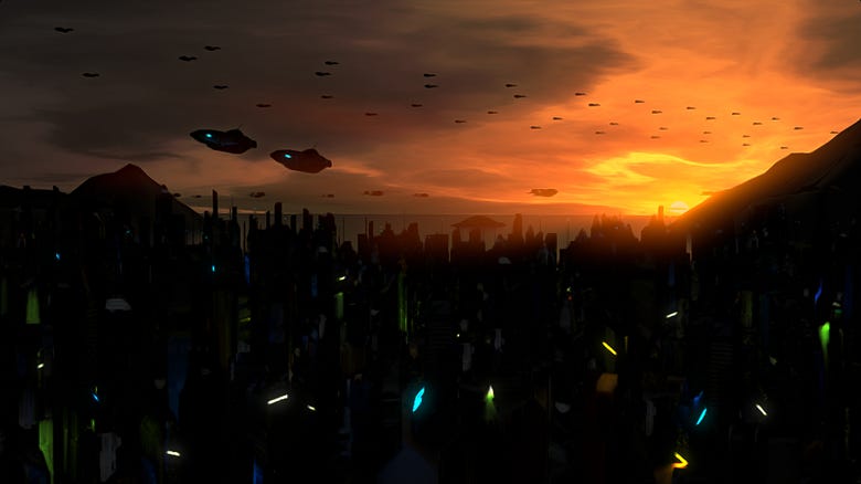 Sci-Fi city sunset