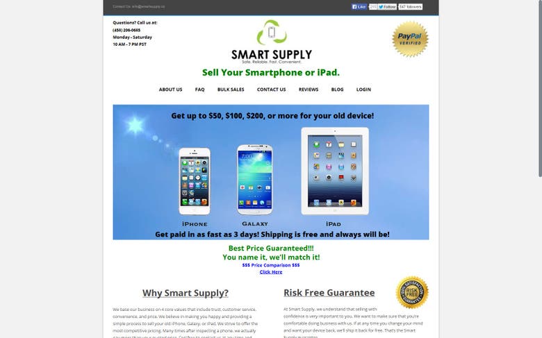 Smartphones trade in website
