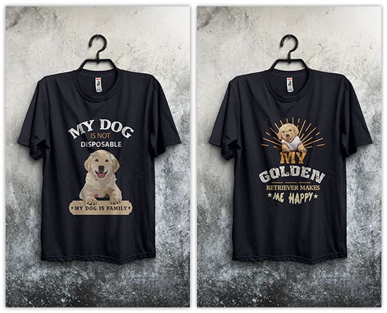 T-shirt for Golden Retriever Dog Collection-2019