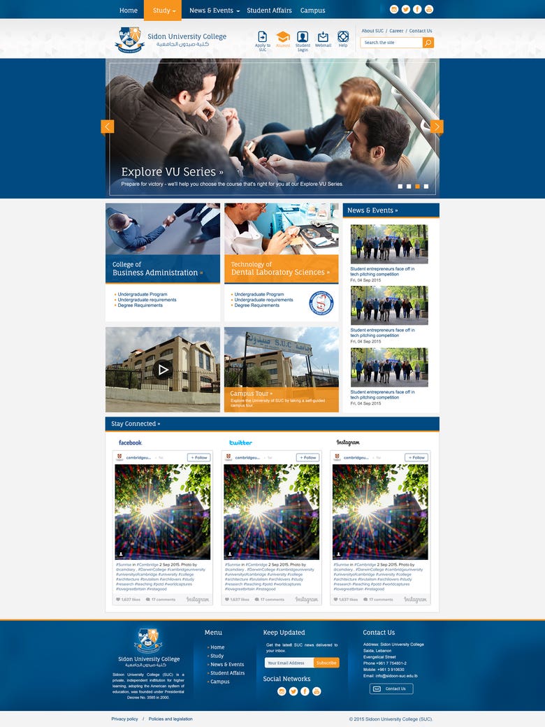 Sidoon SUC University Website Layout Design