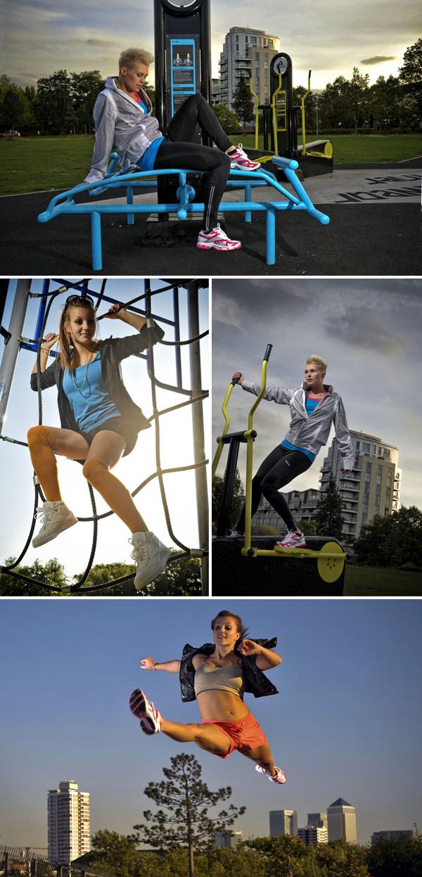 Outdoor fitness sportswear shoot
