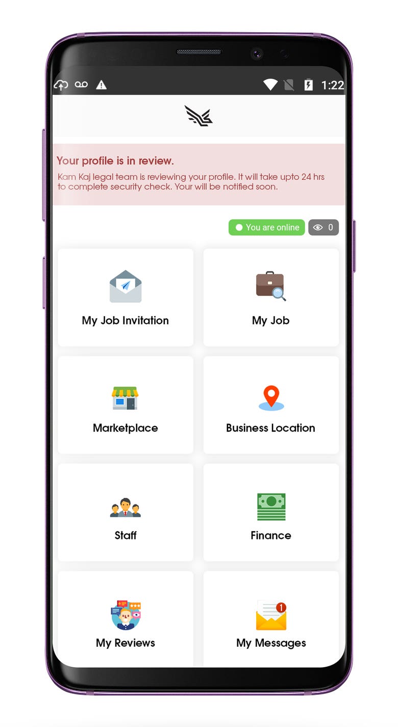 Kam Kaj Pro App - Xamarin, iOS, Android