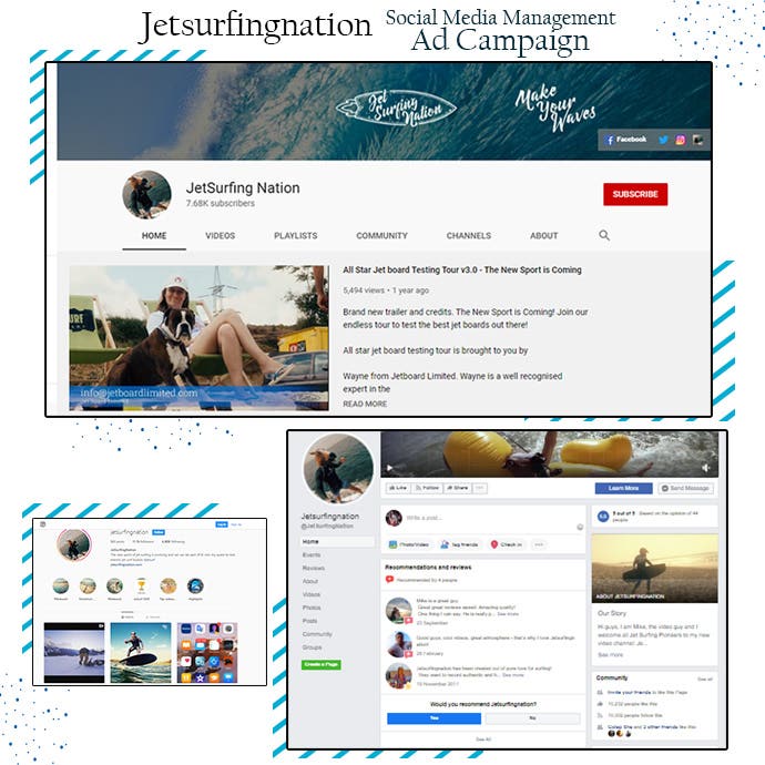 Jetsurfingnation: Social Media Management & Ad campaigns