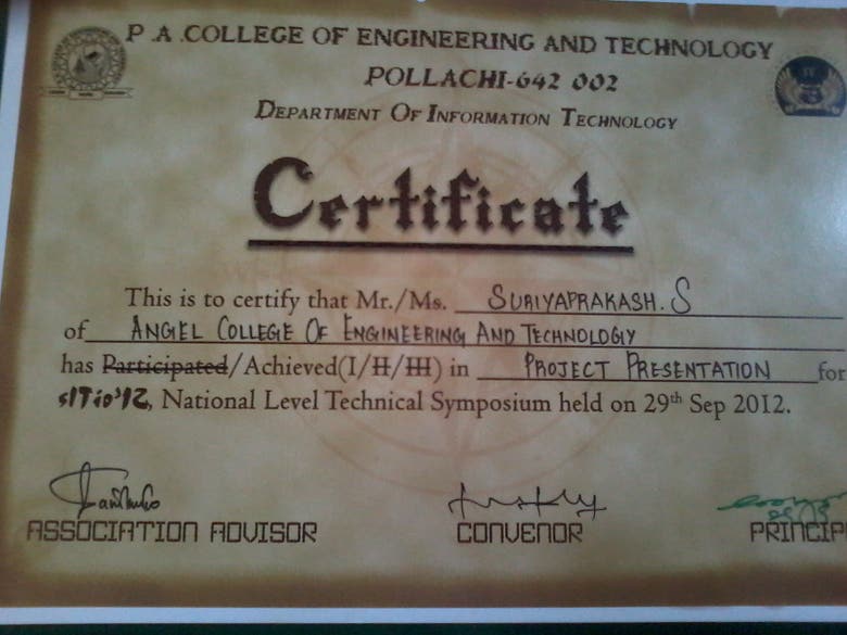 Got first prize in project contest