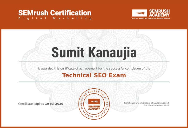 Semrush SEO Certified
