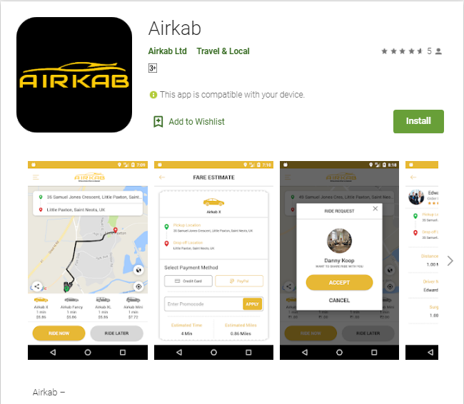 Airkab Android Application