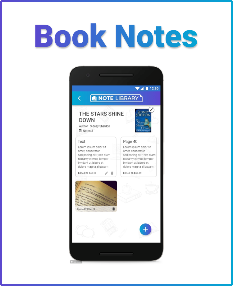 UI design Of Note library