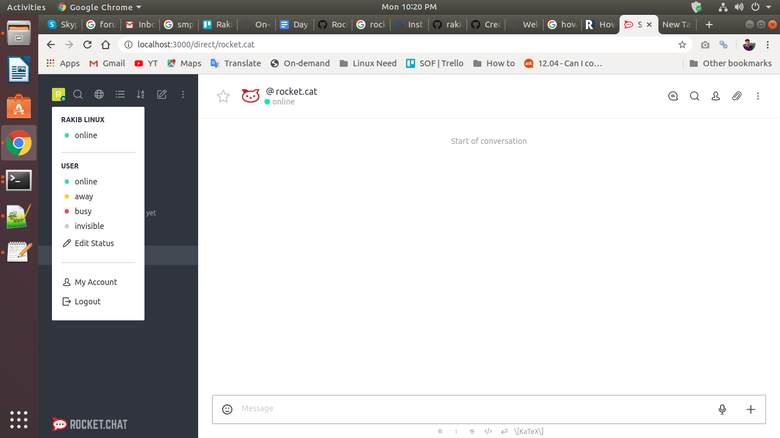 I have finished installation of Rocket Chat on My Linux Mach
