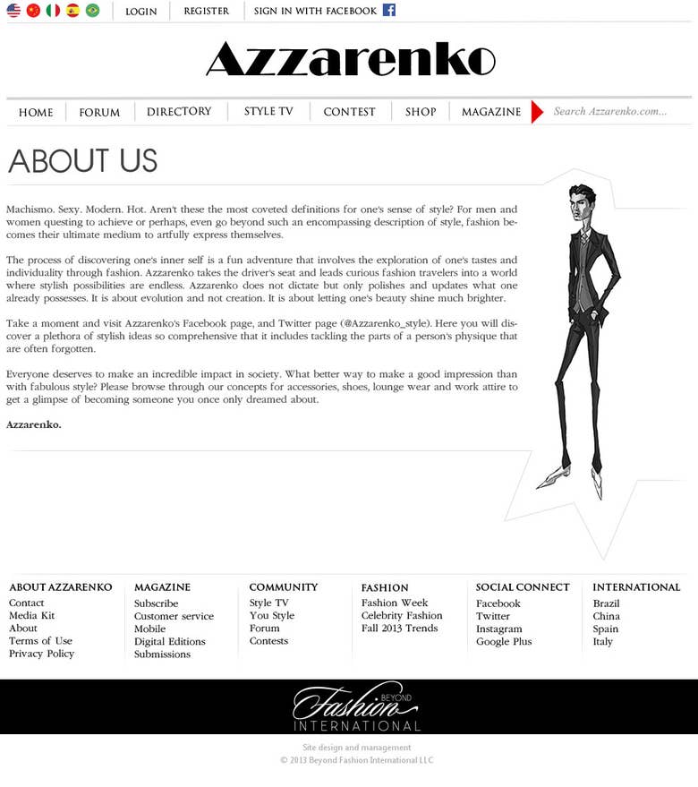 Azzarenko Website Layout
