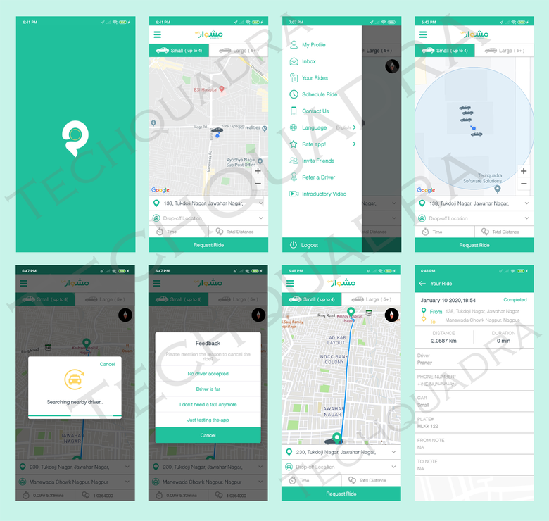 Uber like taxi app - Flutter App