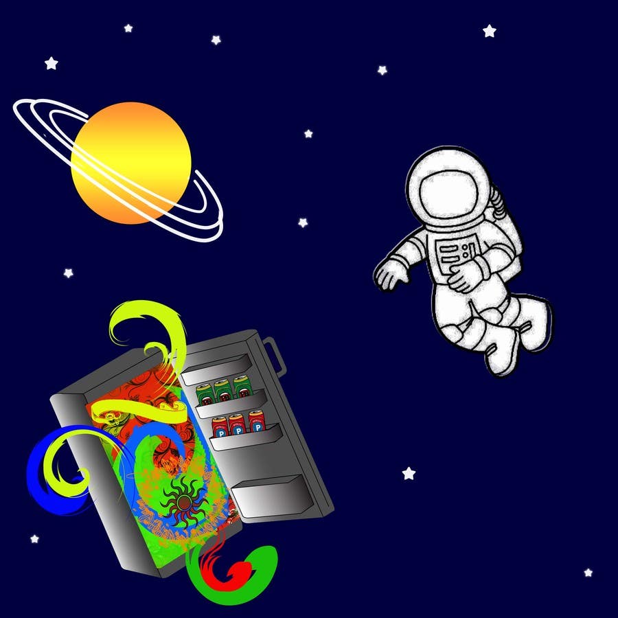 Participación en el concurso Nro.2 para                                                 Adobe illustrator - Astronaut flying away from Refrigerator with random things flying out
                                            