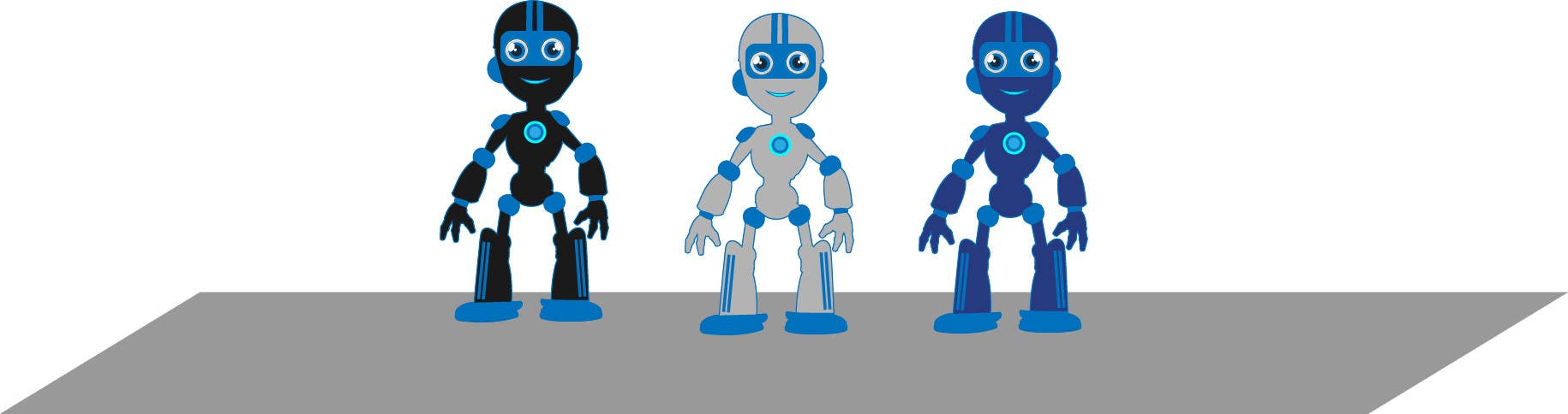 Proposition n°3 du concours                                                 Illustrate a Robot Character in 4 Different Positions
                                            