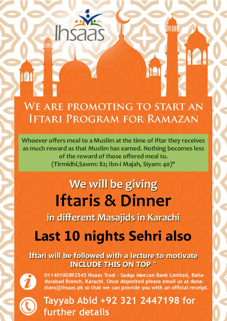 Kilpailutyö #39 kilpailussa                                                 Ihsaas Trust Ramazan Iftari Program
                                            