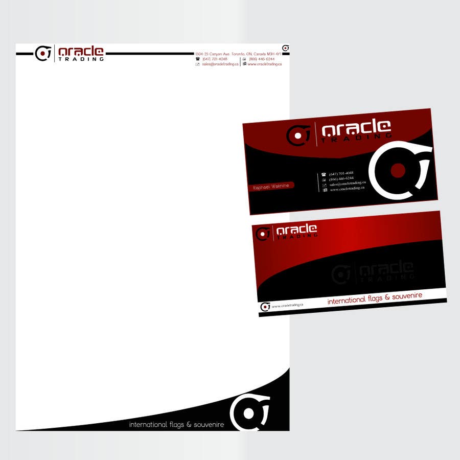 
                                                                                                                        Konkurrenceindlæg #                                            72
                                         for                                             Business Card + Letterhead Design for ORACLE TRADING INC.
                                        