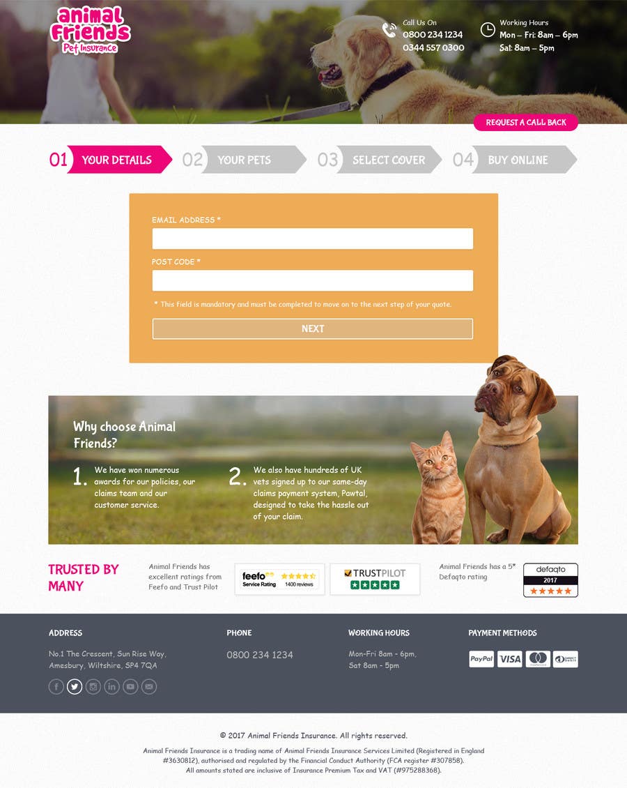 Entry #70 by iTechnoweb for Design a Pet Insurance Website Mockup |  Freelancer