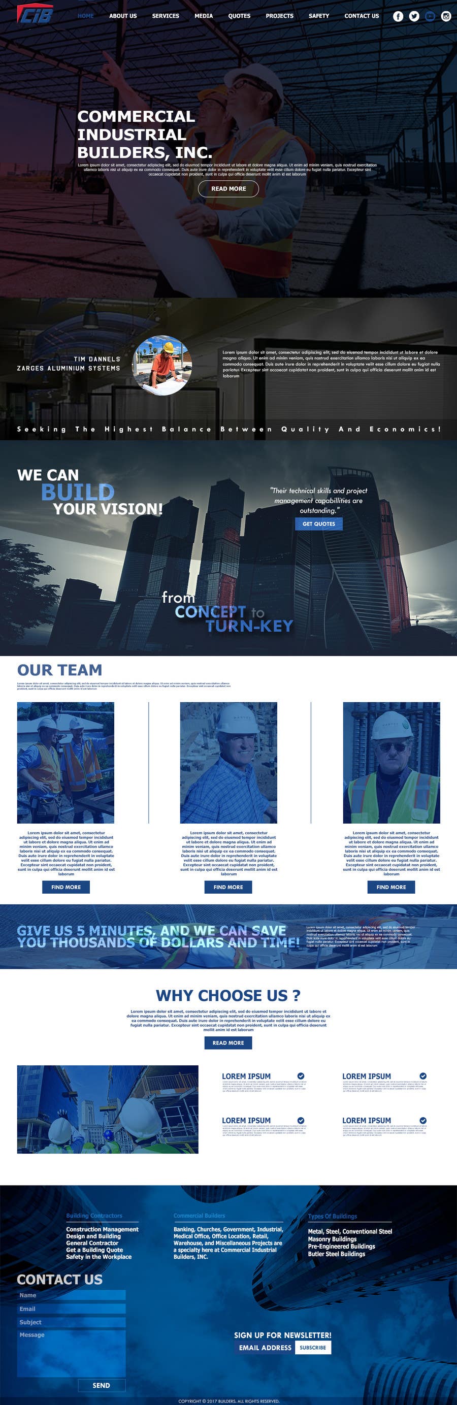 Kilpailutyö #4 kilpailussa                                                 Design a Website Mockup for Commercial Builders
                                            