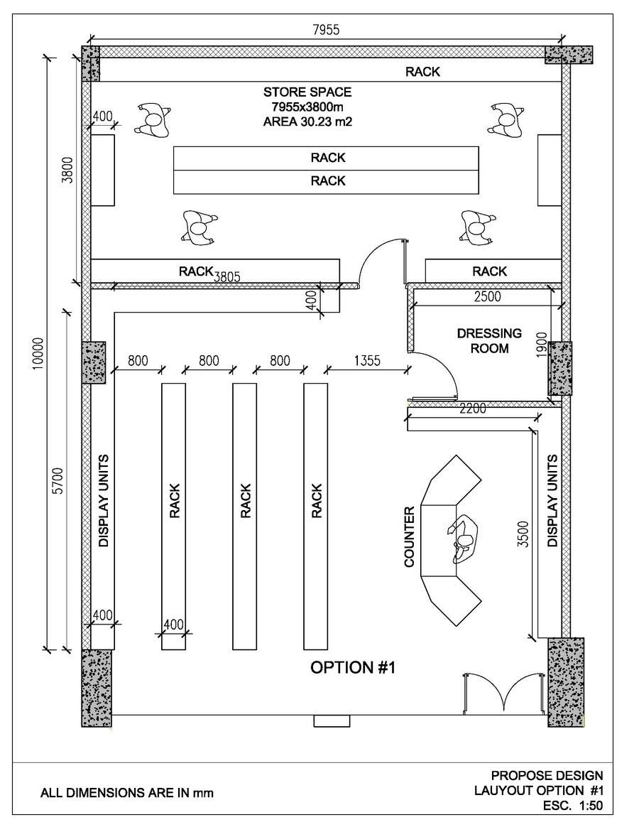 Proposition n°5 du concours                                                 To Make A store layout by Autocad
                                            