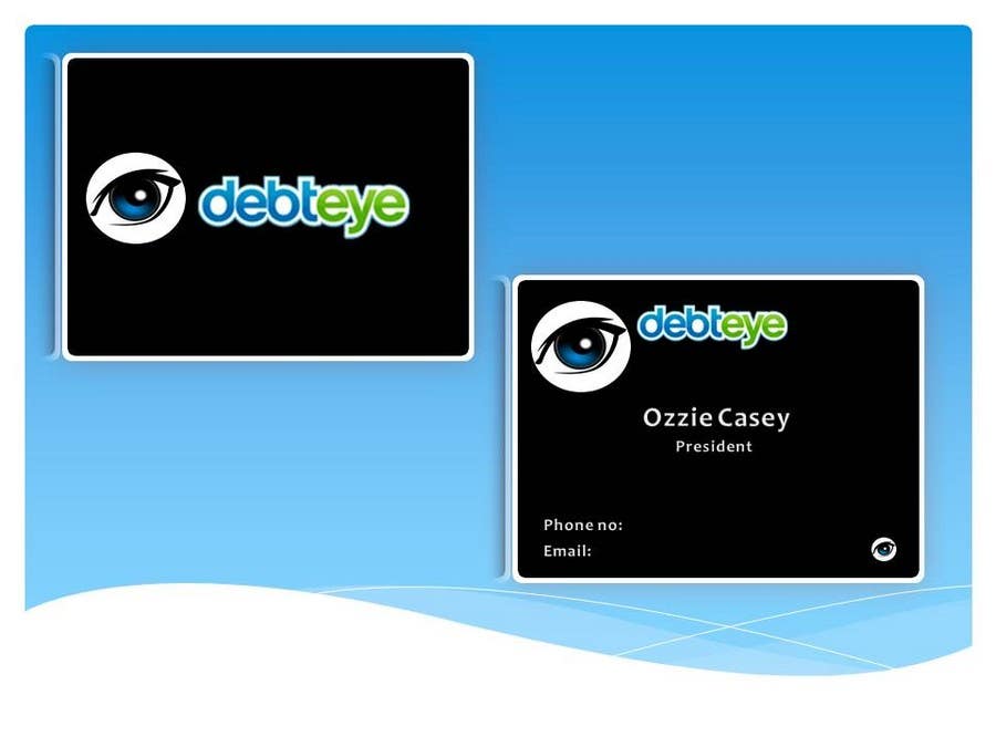 Příspěvek č. 136 do soutěže                                                 Business Card Design for Debteye, Inc.
                                            