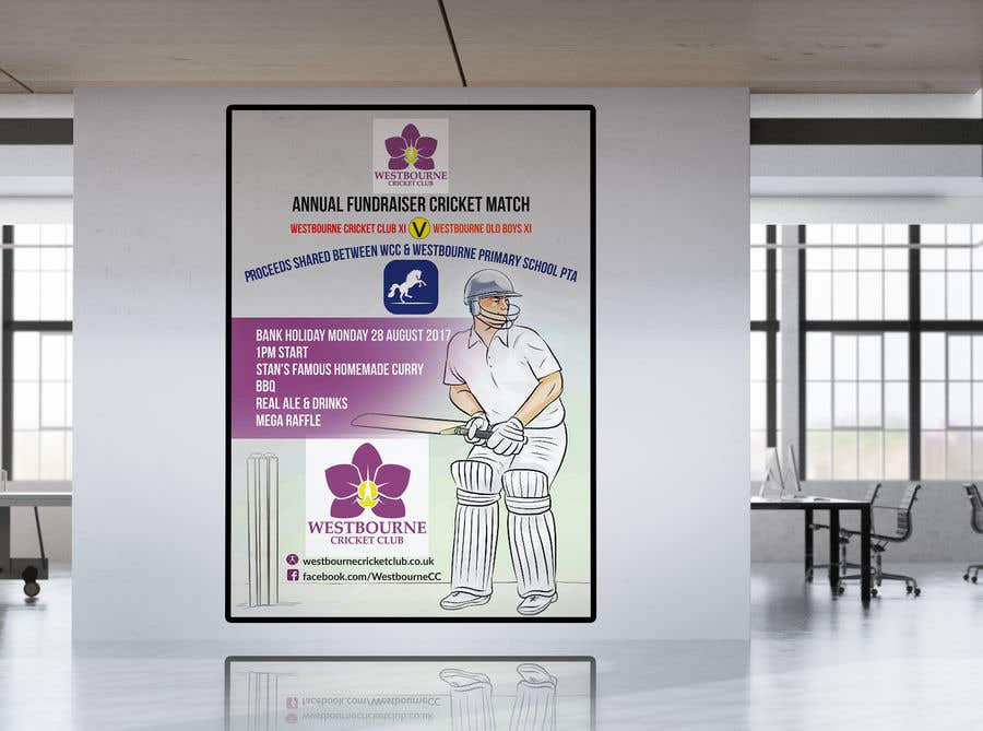 Intrarea #23 pentru concursul „                                                Fundraiser Poster Design for Print - Cricket!
                                            ”