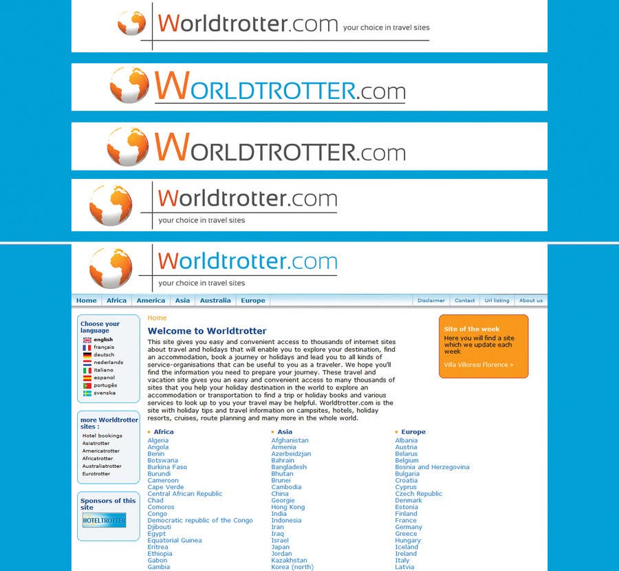 Kandidatura #282për                                                 Logo Design for travel website Worldtrotter.com
                                            